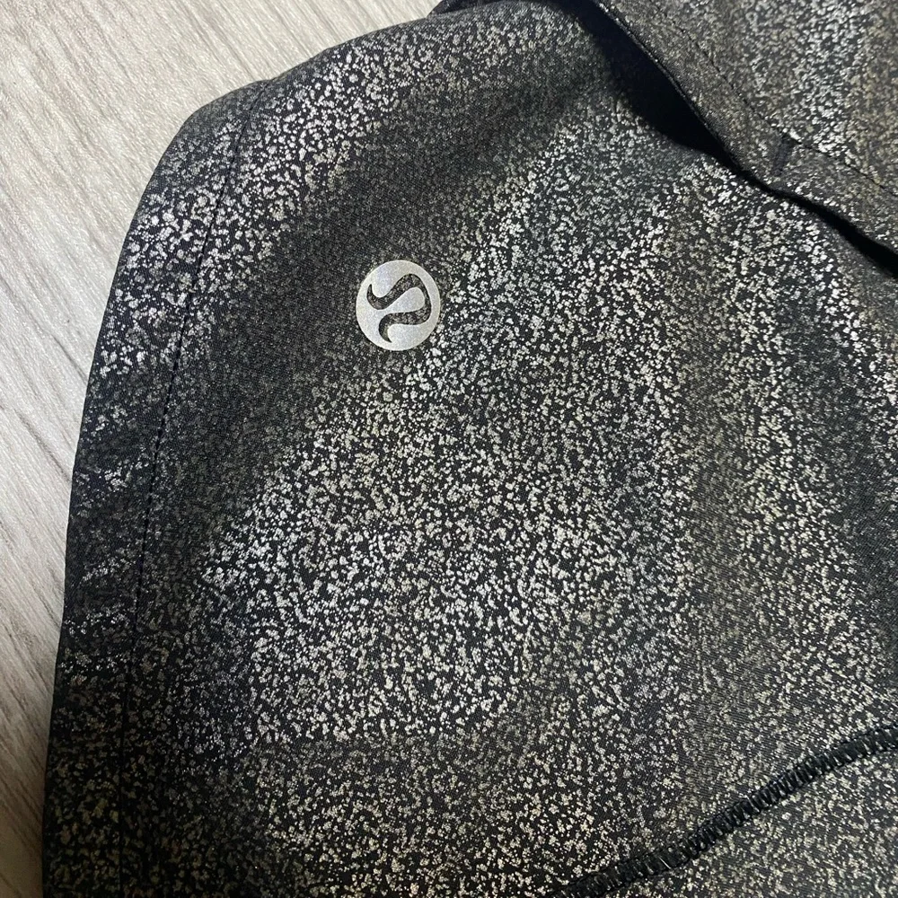 lululemon athletica Women's Black and Silver Athletic Shorts